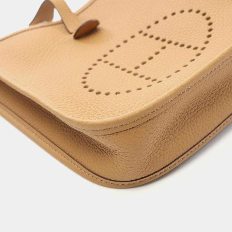 Pre Owned Hermes Sesame Taurillon Clemence Evelyne TPM Amazon Shoulder Bag