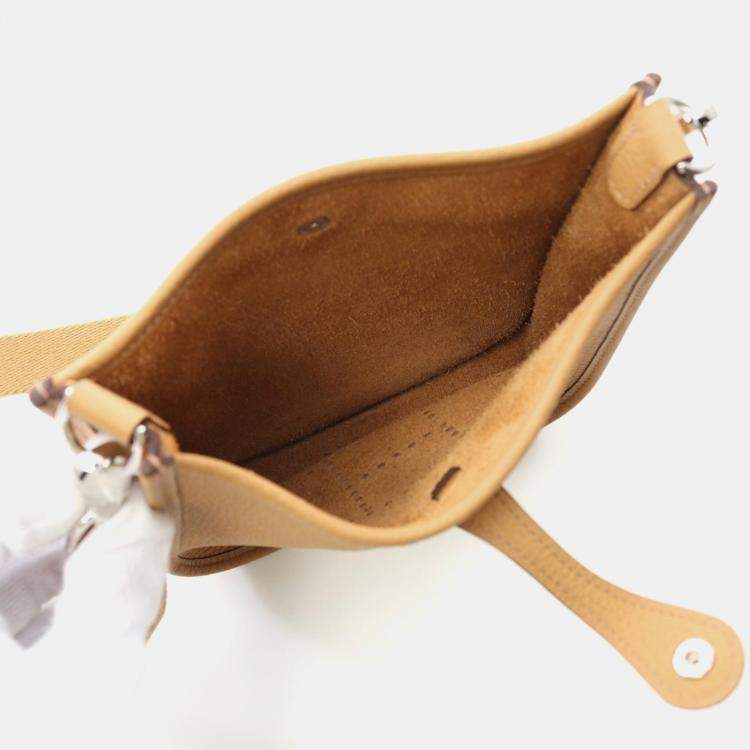 Pre Owned Hermes Sesame Taurillon Clemence Evelyne TPM Amazon Shoulder Bag