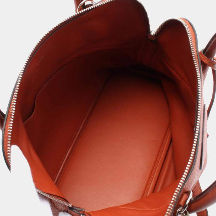 Pre Owned Hermes Brown Clemence Leather Bolide 31 Shoulder Bag