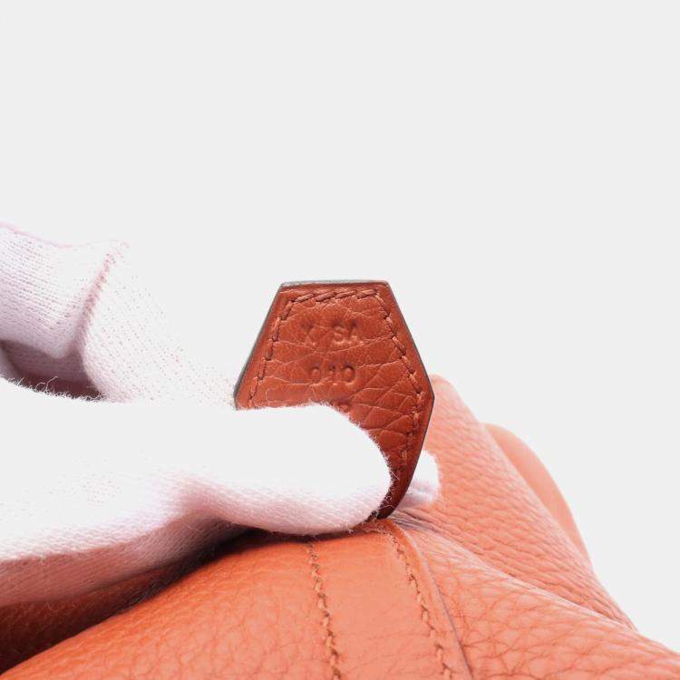 Pre Owned Hermes Brown Clemence Leather Bolide 31 Shoulder Bag