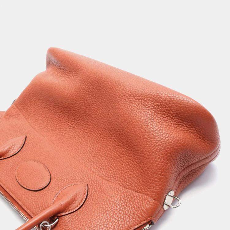Pre Owned Hermes Brown Clemence Leather Bolide 31 Shoulder Bag