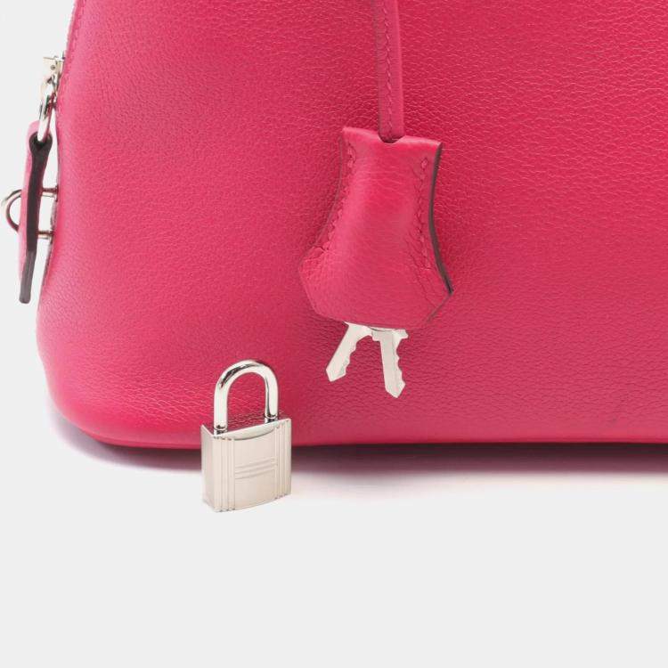 Pre Owned Hermes Framboise Evercolor Leather Bolide 1923 25 Verso Shoulder Bag