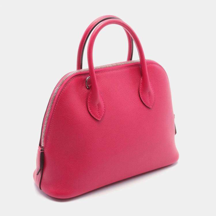 Pre Owned Hermes Framboise Evercolor Leather Bolide 1923 25 Verso Shoulder Bag