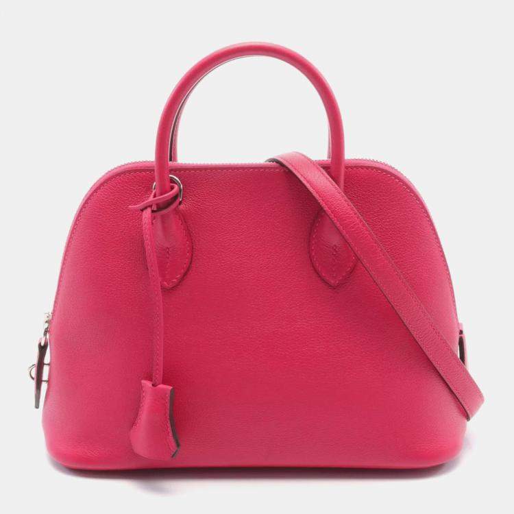 Pre Owned Hermes Framboise Evercolor Leather Bolide 1923 25 Verso Shoulder Bag