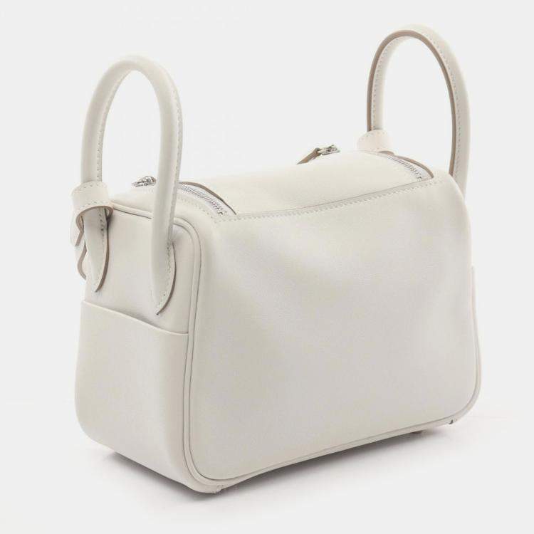 Pre Owned Hermes Gris Pale Swift Leather Lindy Mini Shoulder Bag