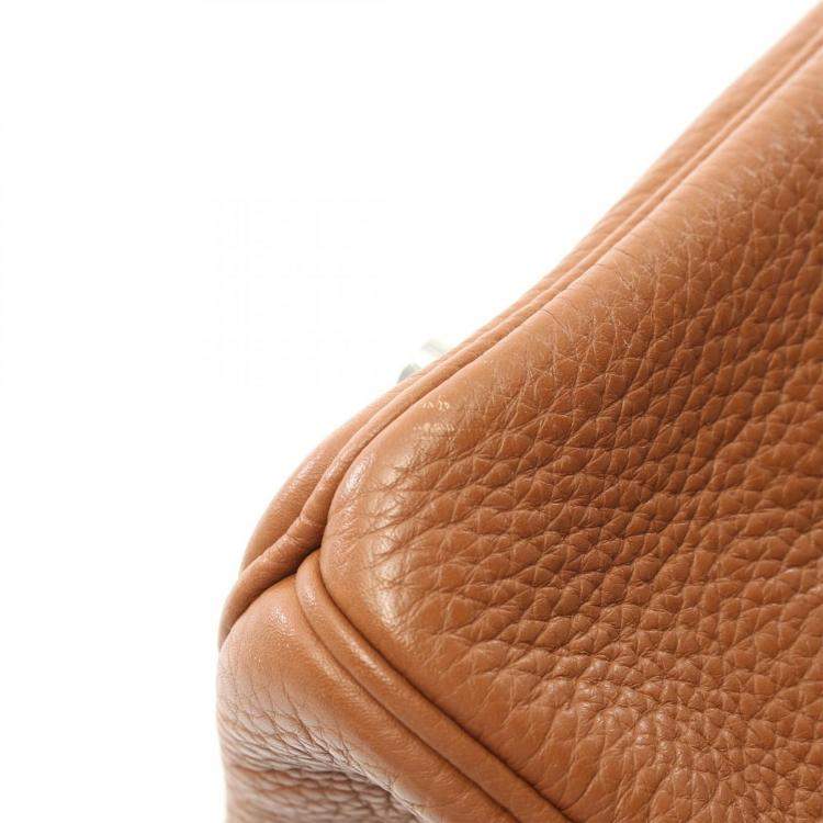 Pre Owned Hermes Gold Taurillon Clemence Leather Birkin 30 Handbag