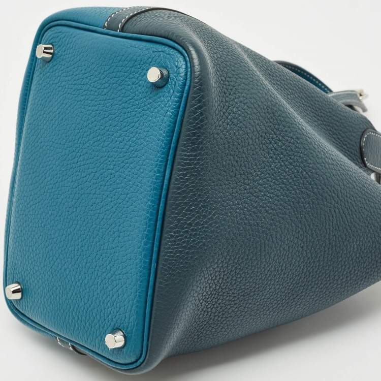 Pre Owned Hermès Vert Bosphore/Vert Cypress Taurillon Clemence Leather Picotin Lock 18 Bag