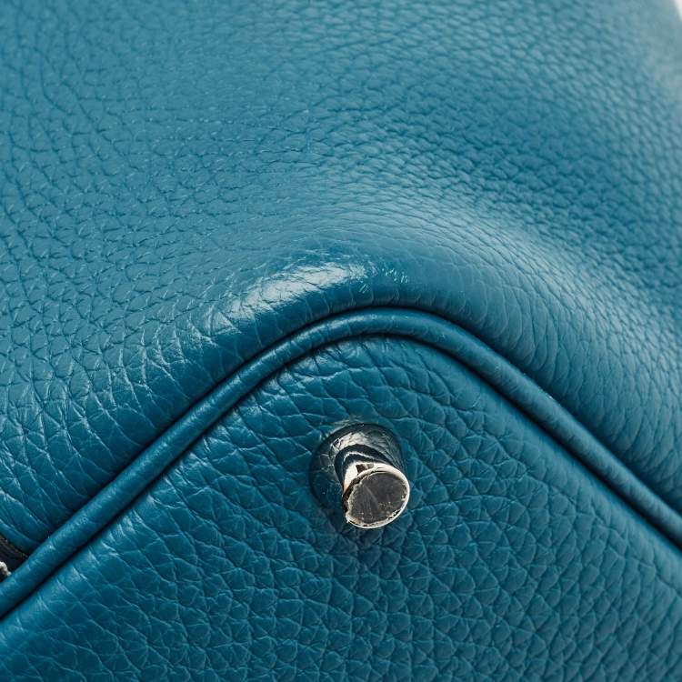 Pre Owned Hermès Vert Bosphore/Vert Cypress Taurillon Clemence Leather Picotin Lock 18 Bag
