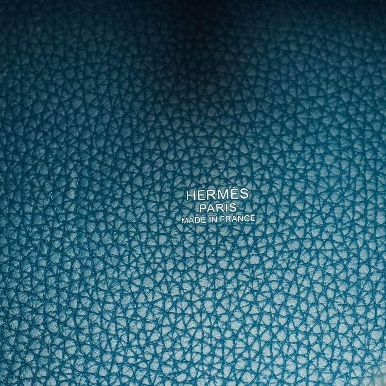 Pre Owned Hermès Vert Bosphore/Vert Cypress Taurillon Clemence Leather Picotin Lock 18 Bag