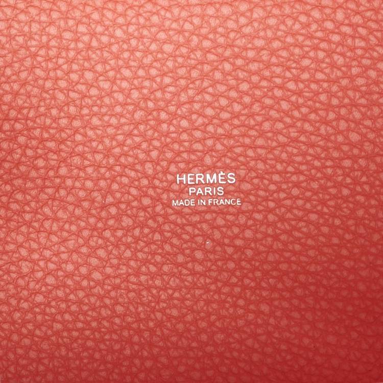 Pre Owned Hermès Rose Texas Ostrich and Taurillon Clemence Leather Picotin Lock 18 Bag