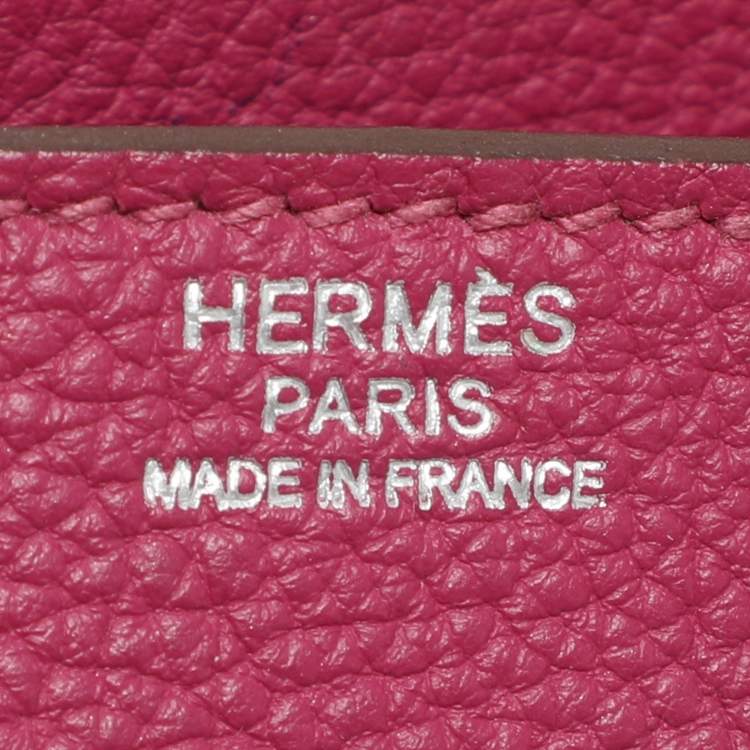 Pre Owned Hermes Tosca Togo Leather Palladium Finish Birkin 30 Bag