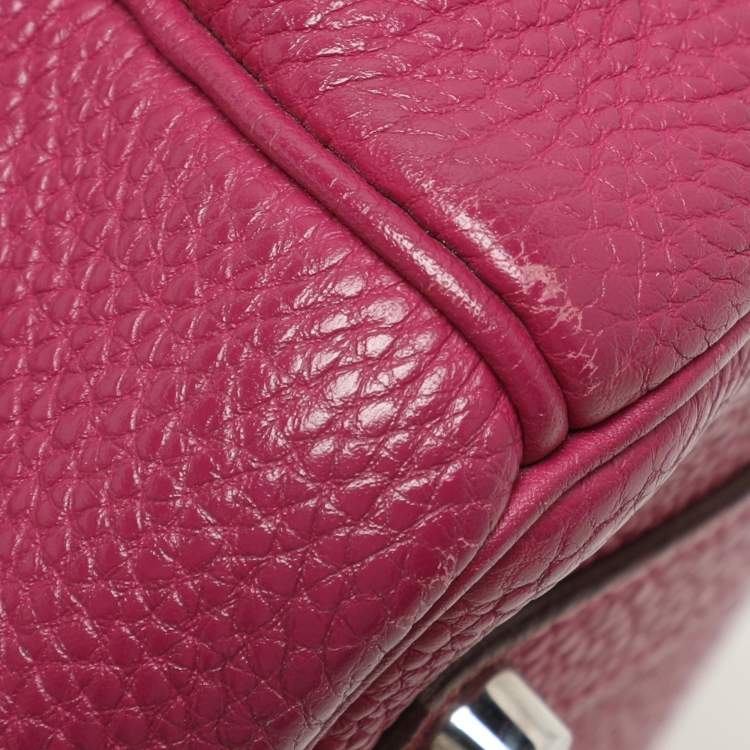 Pre Owned Hermes Tosca Togo Leather Palladium Finish Birkin 30 Bag