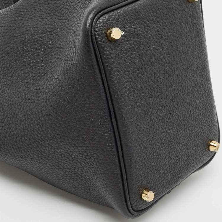 Pre Owned Hermès Noir Taurillon Clemence Leather Picotin Lock 18 Bag