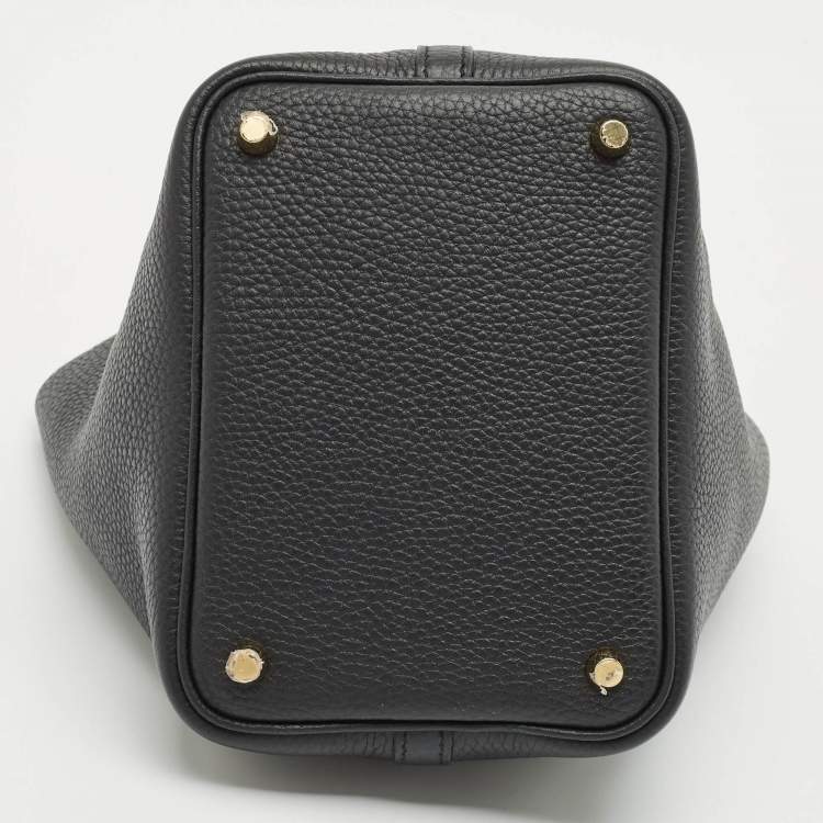 Pre Owned Hermès Noir Taurillon Clemence Leather Picotin Lock 18 Bag