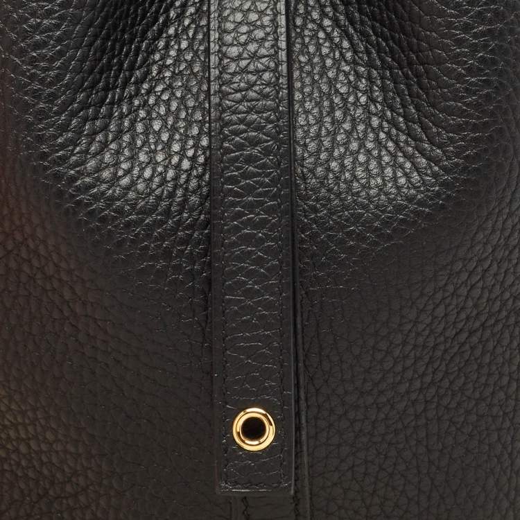Pre Owned Hermès Noir Taurillon Clemence Leather Picotin Lock 18 Bag