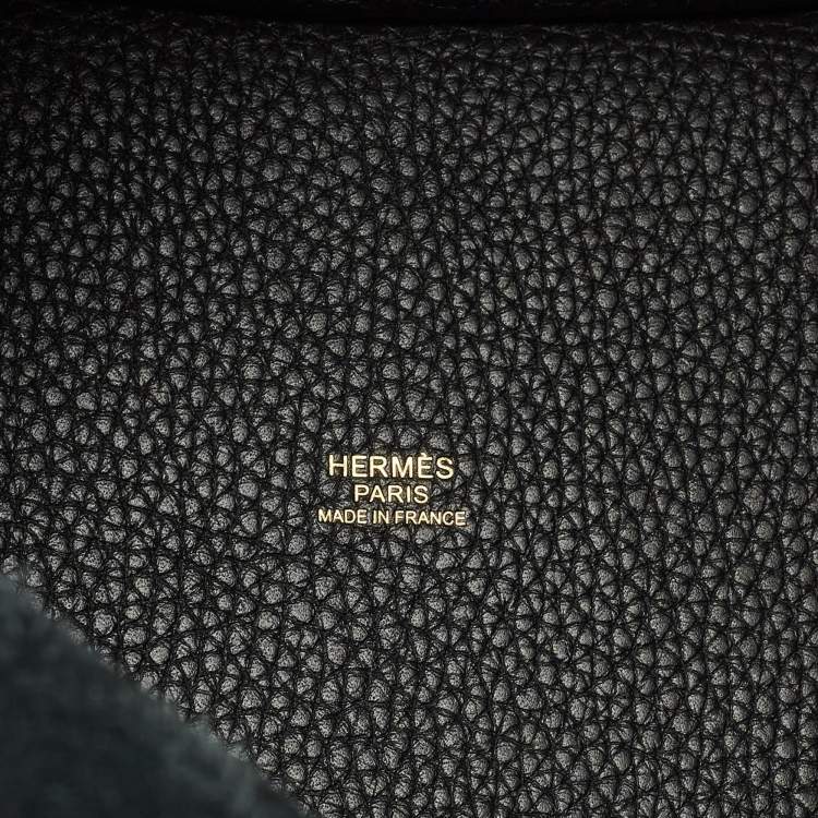Pre Owned Hermès Noir Taurillon Clemence Leather Picotin Lock 18 Bag