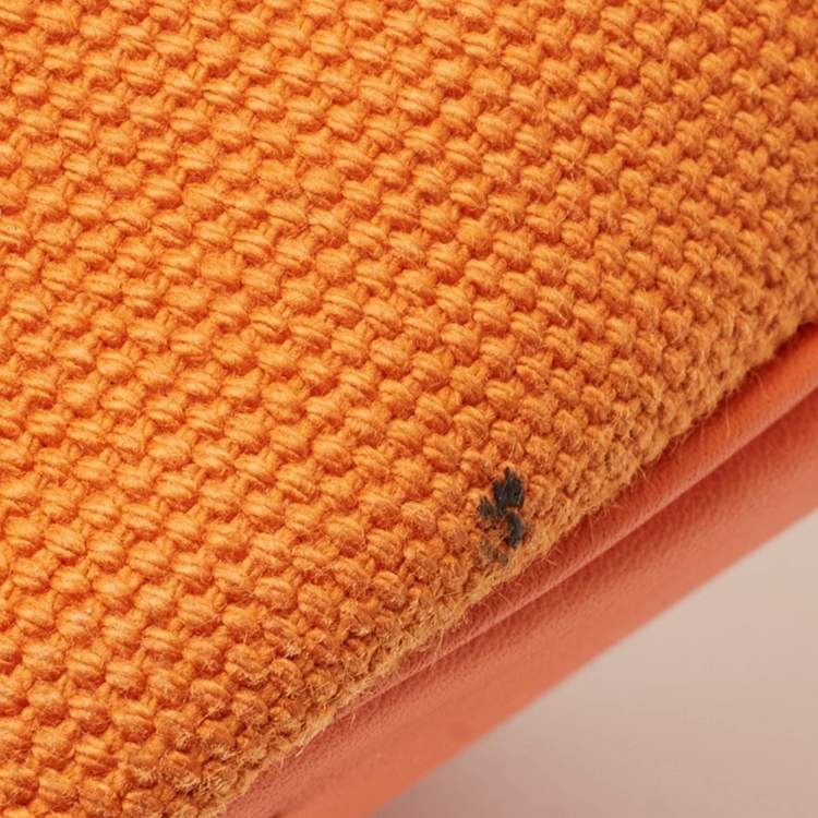 Pre Owned Hermès Orange Toile Goeland and Swift Leather Cargo Picotin Lock 18 Bag
