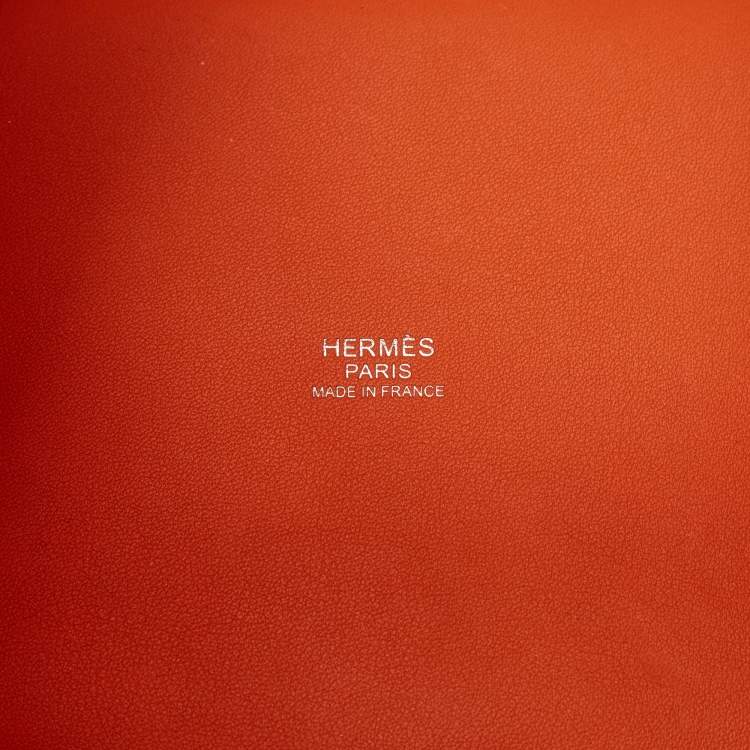 Pre Owned Hermès Orange Toile Goeland and Swift Leather Cargo Picotin Lock 18 Bag
