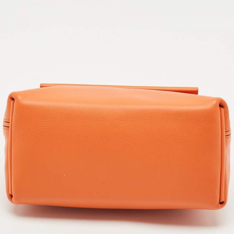 Pre Owned Hermès Orange Evercolor and Swift Leather Silver Finish 24/24 21 Bag 