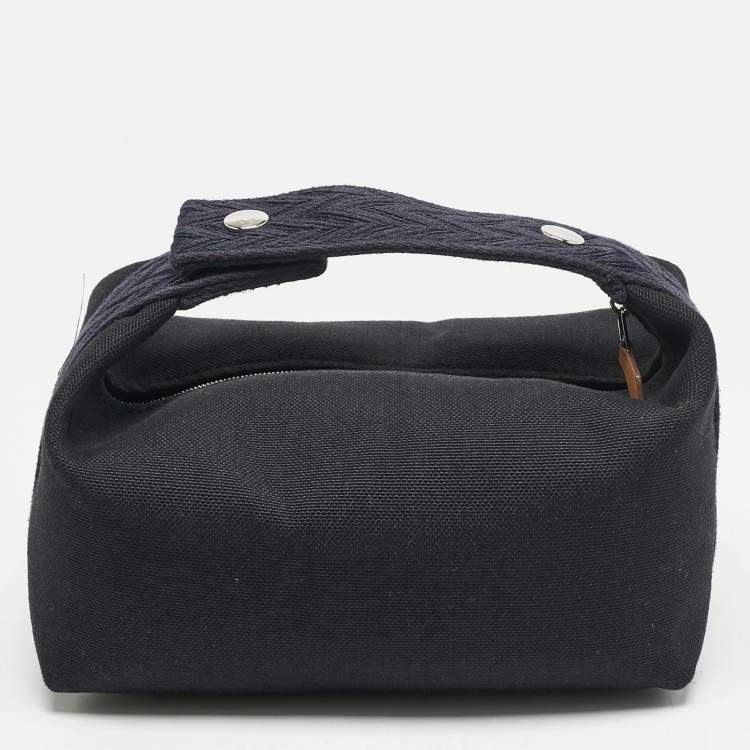 Pre Owned Hermes Bleu Nuit Canvas Small Bride-A-Brac Pouch