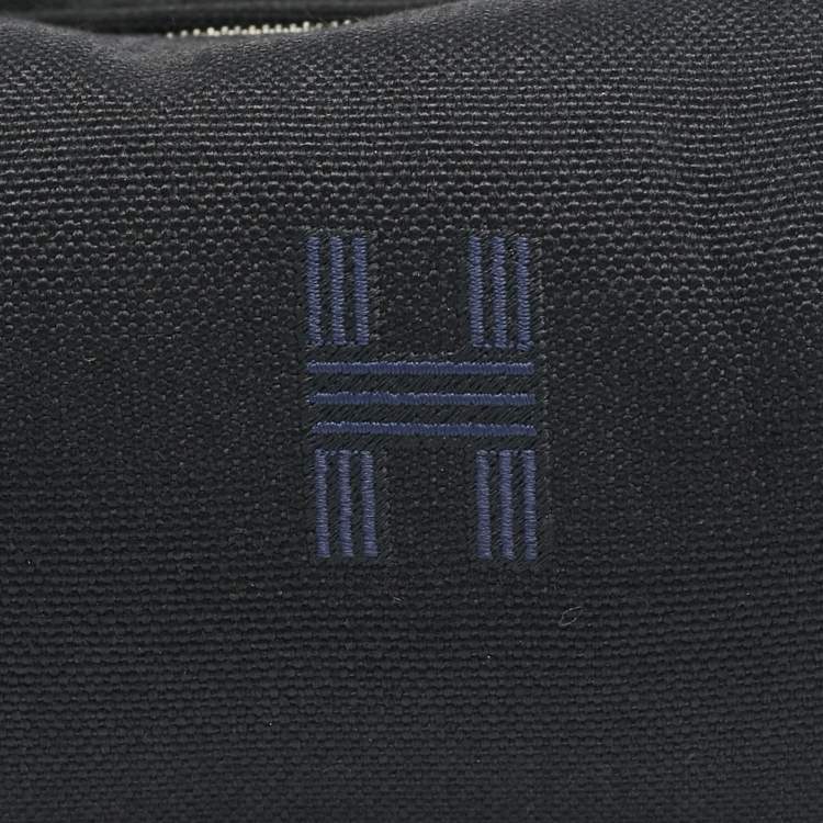 Pre Owned Hermes Bleu Nuit Canvas Small Bride-A-Brac Pouch