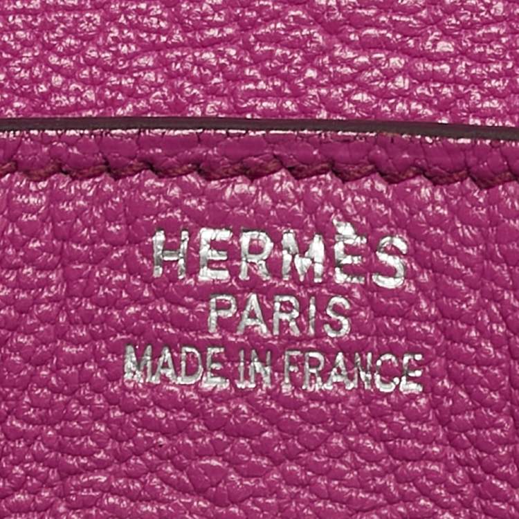 Pre Owned Hermes Fuchsia Chevre Leather Palladium Finish HAC Birkin 32 Bag