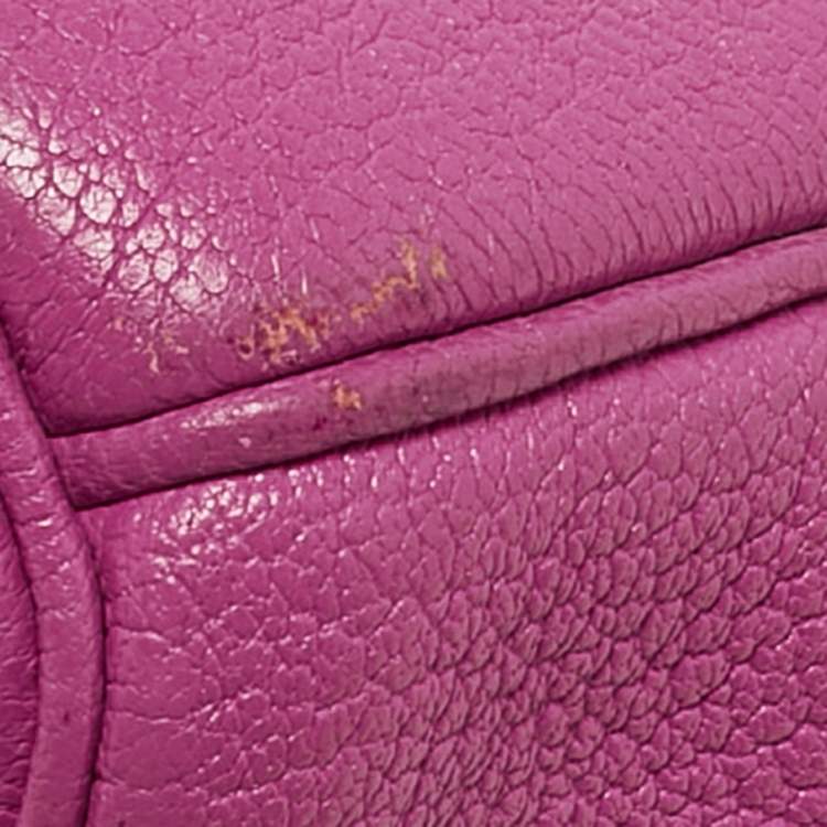 Pre Owned Hermes Fuchsia Chevre Leather Palladium Finish HAC Birkin 32 Bag