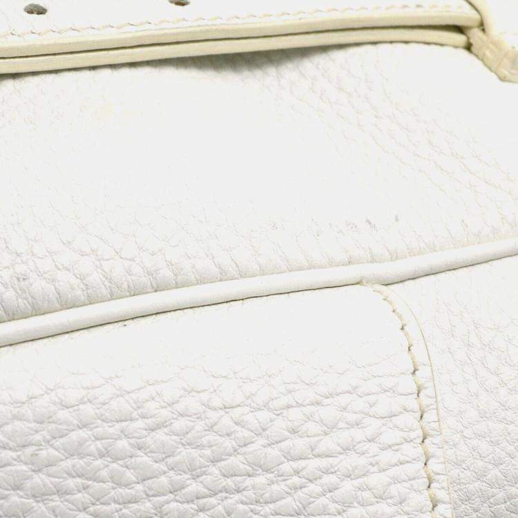 Pre Owned Hermes White Taurillon Clemence Pursangle 31 Handbag