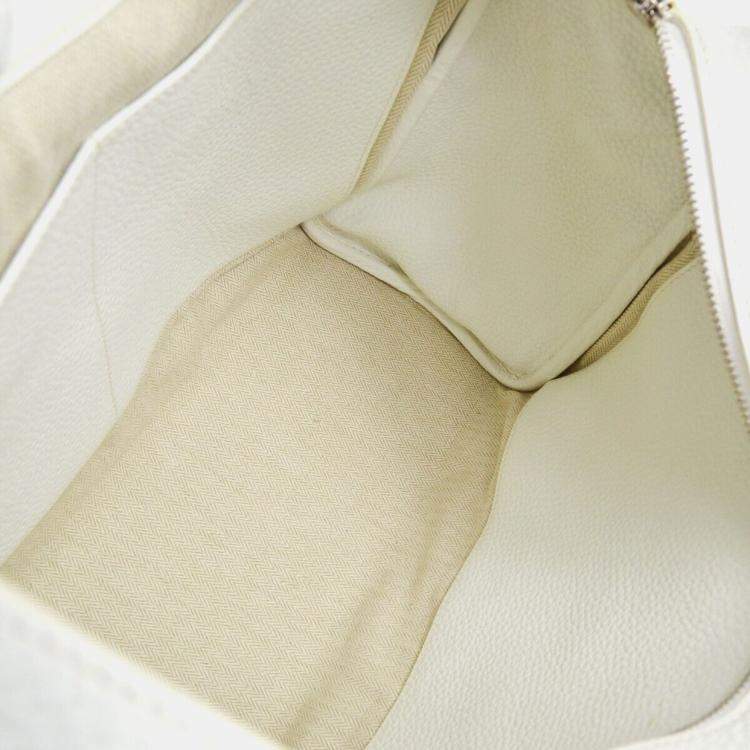 Pre Owned Hermes White Taurillon Clemence Pursangle 31 Handbag