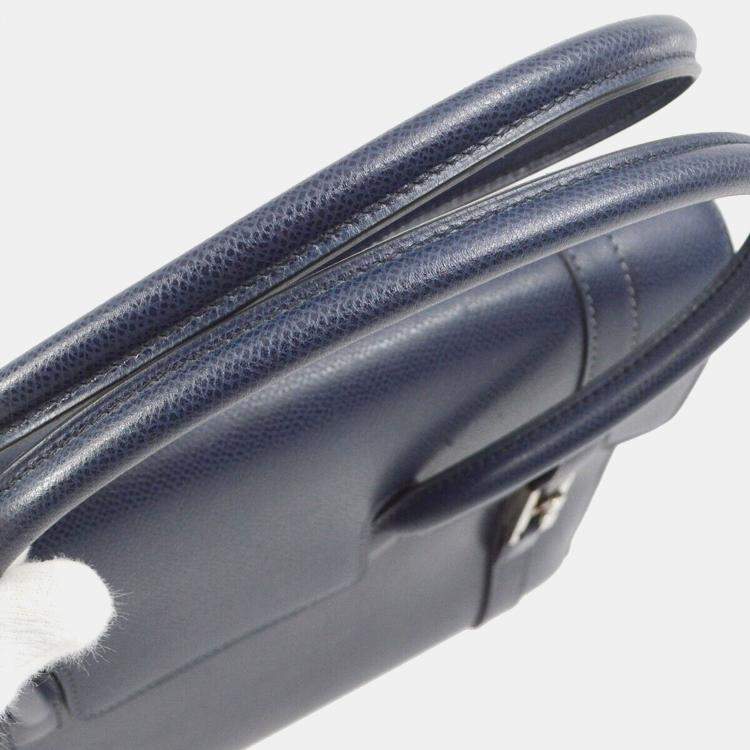 Pre Owned Hermes Navy Lisse Drag 2 32 Handbag