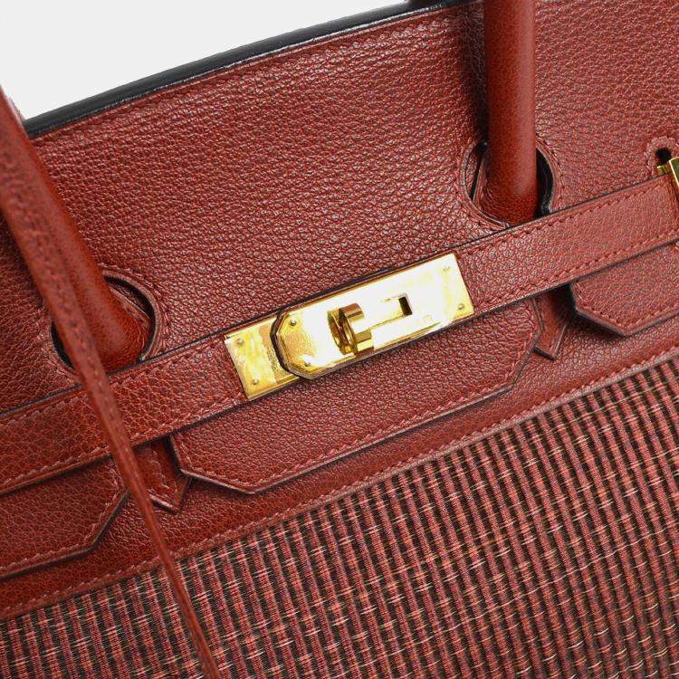 Pre Owned Hermes Rouge Crinoline Taurillon Clemence Birkin 35 Handbag 