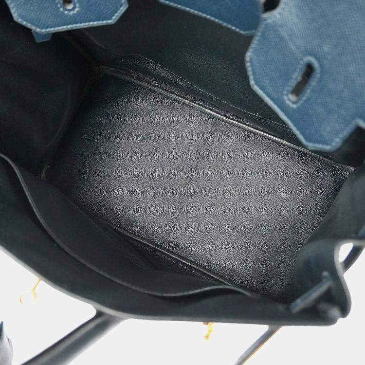 Pre Owned Hermes Blue Ocean Courchevel Haut a Courroies 32 Handbag