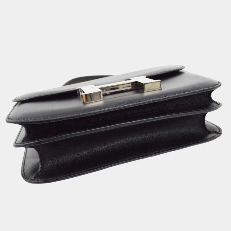 Pre Owned Hermes Black Box Calf Constance 18 Shoulder Bag 