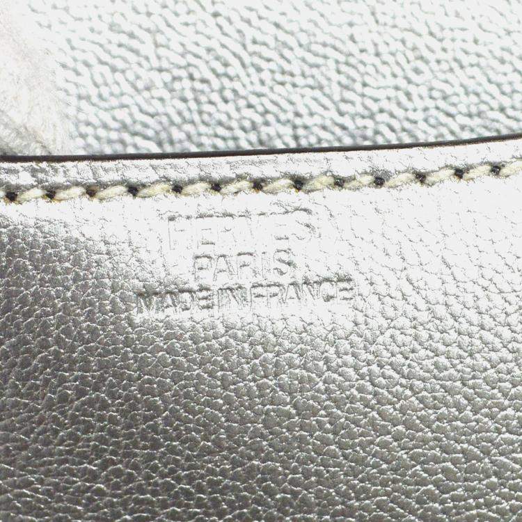 Pre Owned Hermes Silver Chevre Constance 18 Shoulder Bag