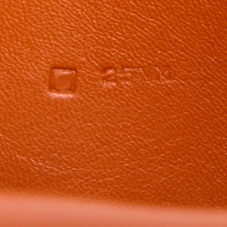Pre Owned Hermes Orange Togo Leather Dogon Duo Wallet