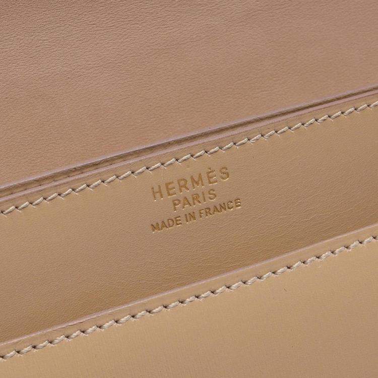 Pre Owned Hermes Beige Box Calf Leather Piano Handbag