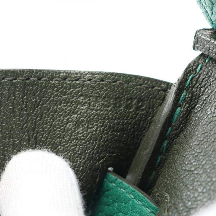 Pre Owned Hermes Khaki Vert Vertigo Taurillon Clemence Leather Birkin 30 Bag