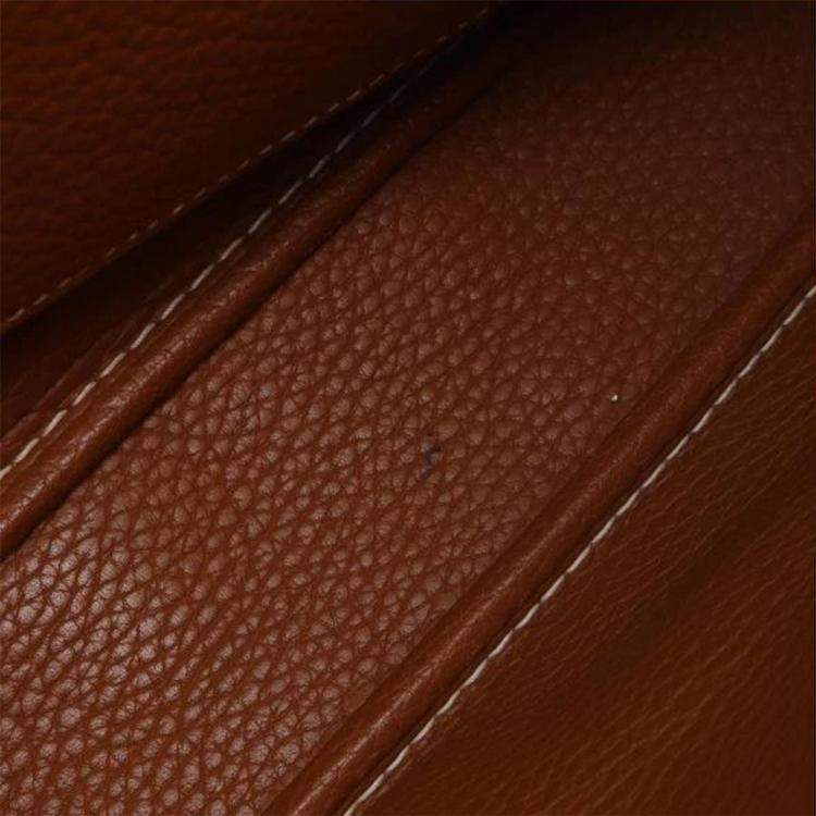 Pre Owned Hermes Gold Taurillon Clemence Leather Victoria Messenger Bag