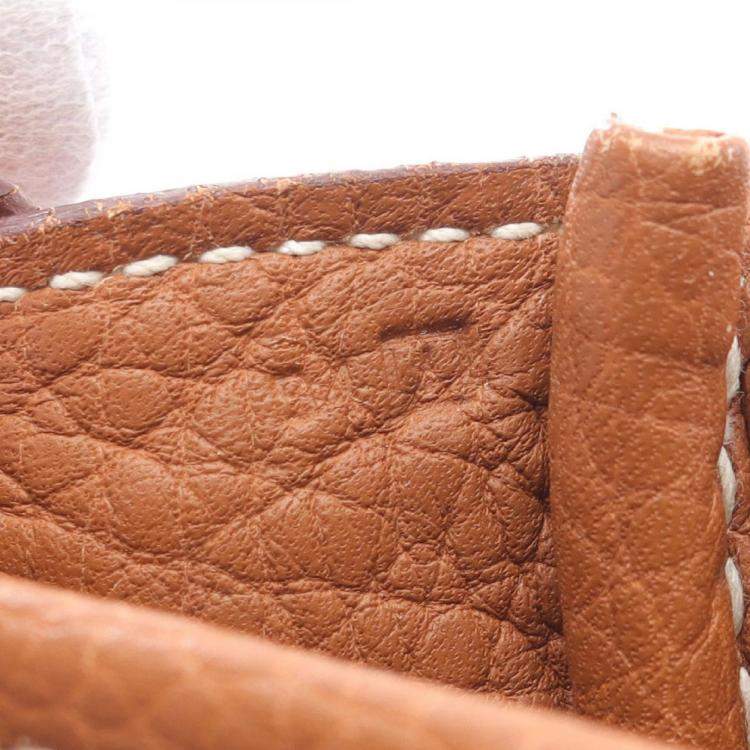 Pre Owned Hermes Gold Taurillon Clemence Leather Victoria Messenger Bag