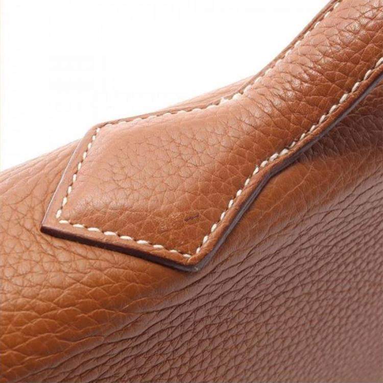 Pre Owned Hermes Gold Taurillon Clemence Leather Victoria Messenger Bag