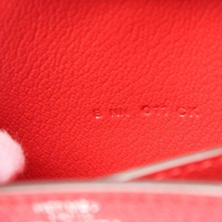 Pre Owned Hermes Red Chevre Leather Chaine d'Ancre Compact Wallet Bag