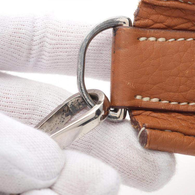 Pre Owned Hermes Gold Taurillon Clemence Evelyne Crossbody Bag GM
