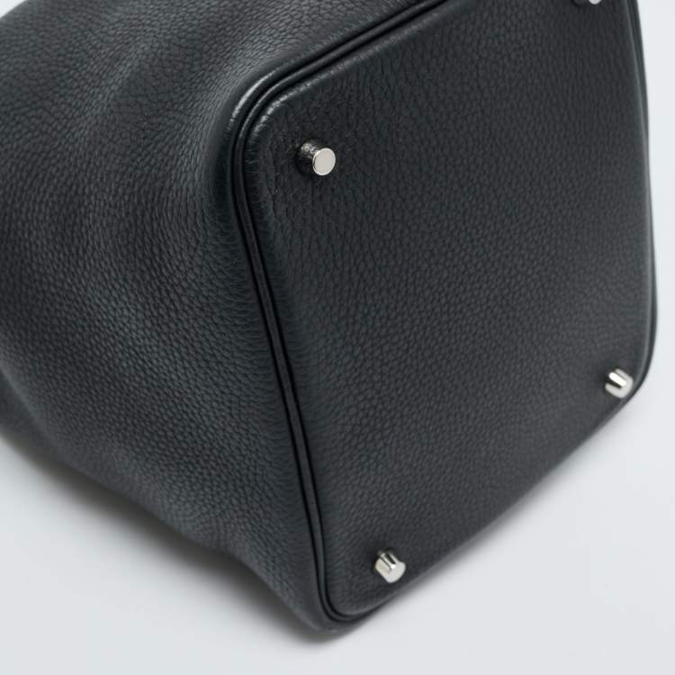 Pre Owned Hermès Noir Taurillon Clemence Leather Picotin Lock 22 Bag