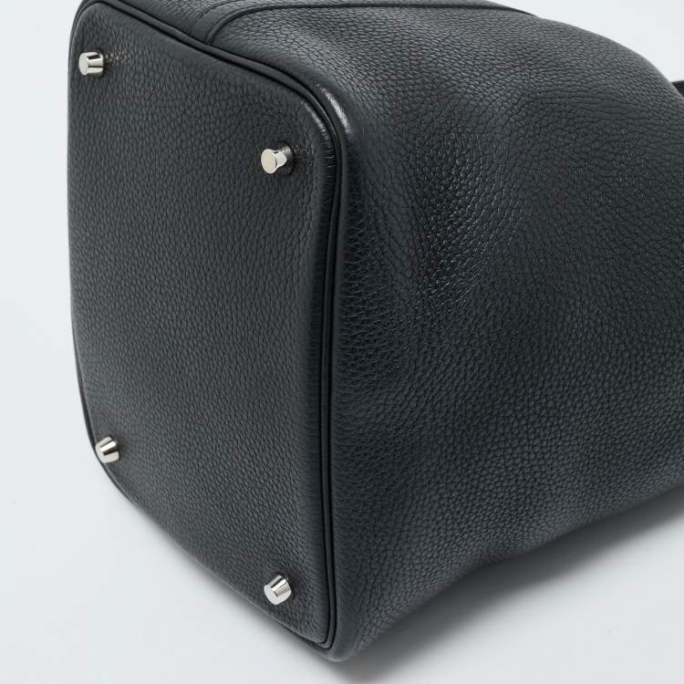 Pre Owned Hermès Noir Taurillon Clemence Leather Picotin Lock 22 Bag