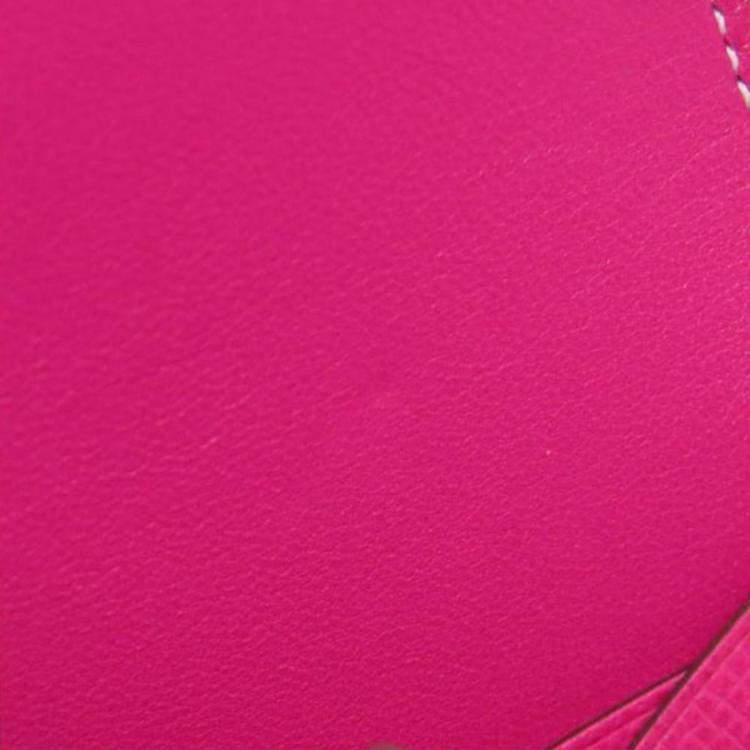 Pre Owned Hermes Pink Epsom Leather Constance Long Wallet