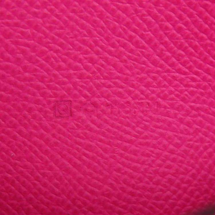 Pre Owned Hermes Pink Epsom Leather Constance Long Wallet
