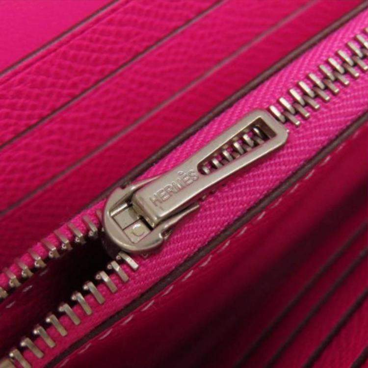 Pre Owned Hermes Pink Epsom Leather Constance Long Wallet