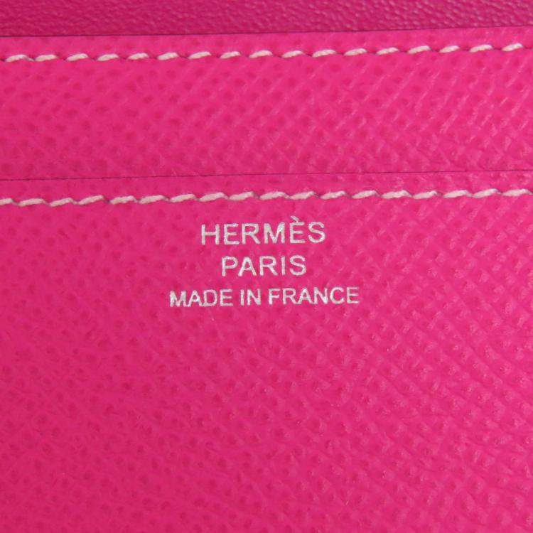 Pre Owned Hermes Pink Epsom Leather Constance Long Wallet