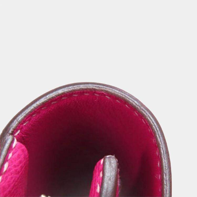 Pre Owned Hermes Pink Epsom Leather Constance Long Wallet