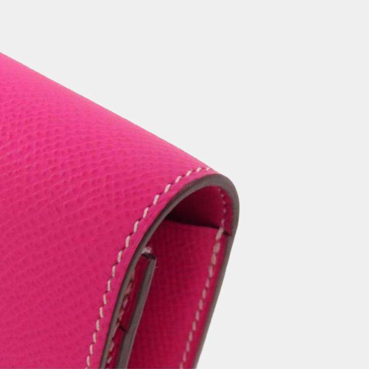 Pre Owned Hermes Pink Epsom Leather Constance Long Wallet